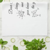 Dear Santa Champagne & Diamonds Line Art Design Theedoek (Gevouwen)