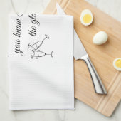 Dear Santa Champagne & Diamonds Line Art Design Theedoek (Quarter Fold)