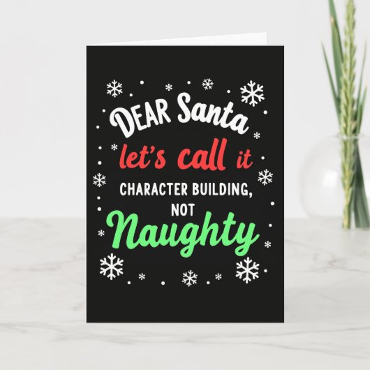Dear Santa Christmas Card Character Building Kaart (Voorkant)