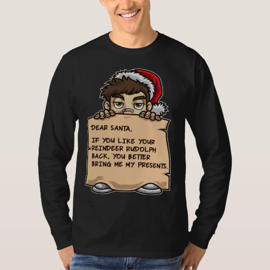 Dear Santa  Christmas Elf Xmas Holiday Humor T-shirt (Voorkant)