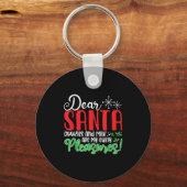 Dear Santa Cookies And Milk Are My Guilty Pleasure Sleutelhanger (Voorkant)