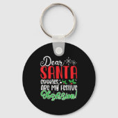 Dear Santa Cookies Are My Festive Obsession Funny  Sleutelhanger (Voorkant)