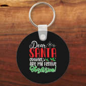 Dear Santa Cookies Are My Festive Obsession Funny  Sleutelhanger (Voorkant)