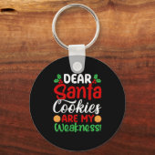 Dear Santa Cookies Are My Weakness! Funny Christma Sleutelhanger (Voorkant)