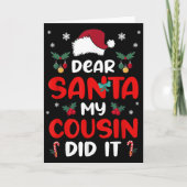 Dear Santa Cousin Did Its Candy Cane Christmas Par Kaart (Voorkant)
