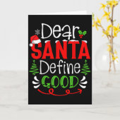 Dear Santa Define Good Christmas Humor Quotes Fami Kaart (Gele Bloem)