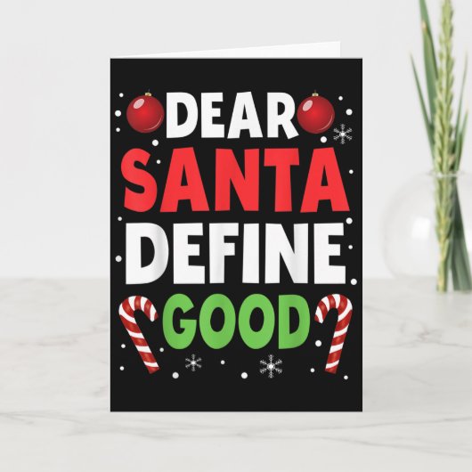 Dear Santa Define Good Christmas Naughty Pajama Ma Kaart (Voorkant)
