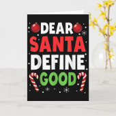 Dear Santa Define Good Christmas Naughty Pajama Ma Kaart (Gele Bloem)