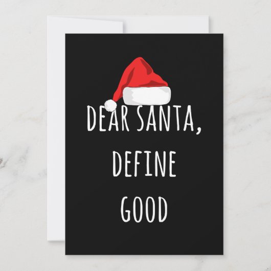 Dear Santa Define Good Funny Christmas Kaart (Voorkant)