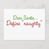 Dear Santa Define Naughty Feestdagenkaart (Voorkant)