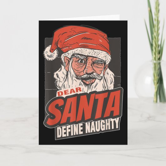 Dear Santa Define Naughty New Year Quote  Kaart (Voorkant)