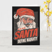 Dear Santa Define Naughty New Year Quote  Kaart (Gele Bloem)