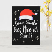 Dear Santa Does Nice-ish Count Funny Christmas Jok Kaart (Gele Bloem)