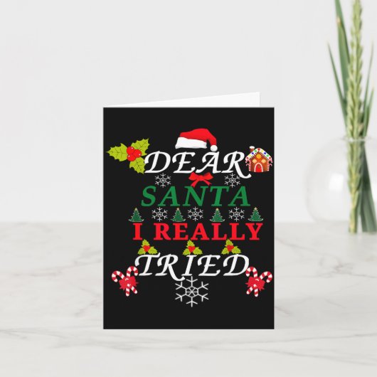 Dear Santa Funny Christmas Meme Family Xmas Pajama Kaart (Voorkant)