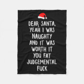 Dear Santa Funny Inappropriate Christmas  Fleece Deken (Voorkant)