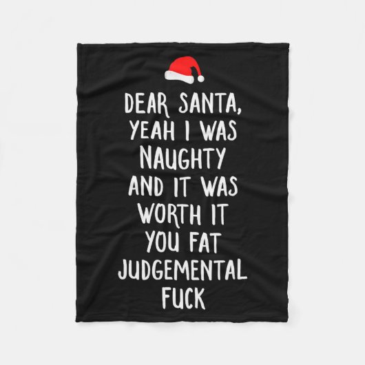 Dear Santa Funny Inappropriate Christmas  Fleece Deken (Voorkant)
