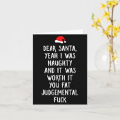 Dear Santa Funny Inappropriate Christmas  Kaart (Gele Bloem)