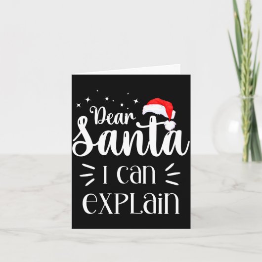 Dear Santa Funny Uni Kids Christmas T Shirt Kaart (Voorkant)