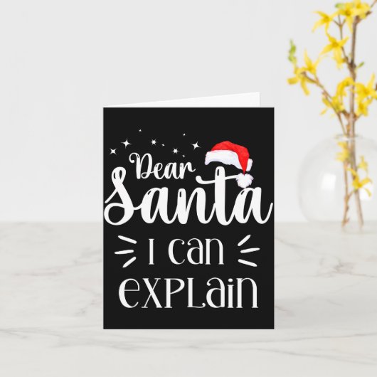 Dear Santa Funny Uni Kids Christmas T Shirt  Kaart (Gele Bloem)