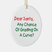 Dear Santa Grade On A Curve? Xmas Letter To Santa Keramisch Ornament (Rechts)