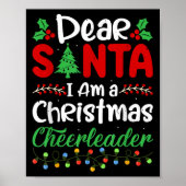 Dear Santa I Am A Christmas Cheerleader Funny Chri Poster (Voorkant)