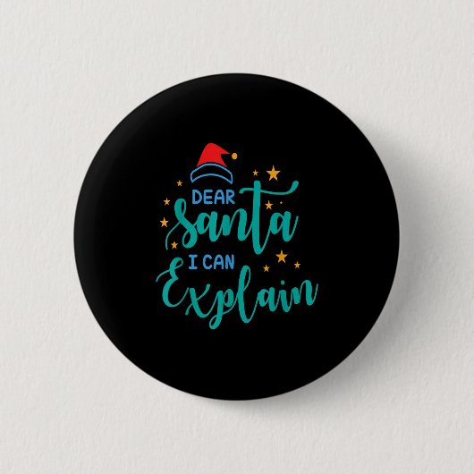 Dear Santa I Can And Explain Quote Ronde Button 5,7 Cm (Voorkant)