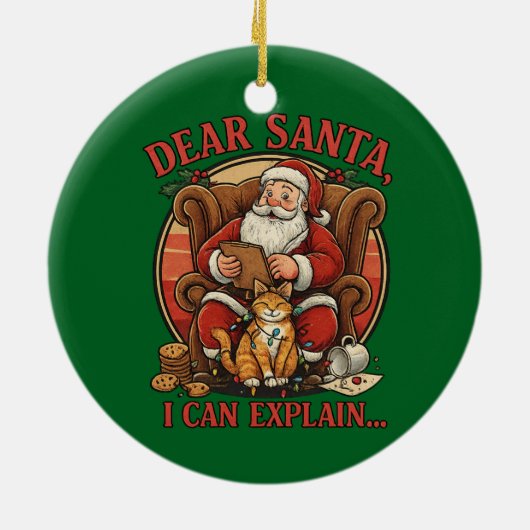 Dear Santa I Can Explain Ceramic Ornament (Achterkant)