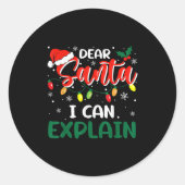 Dear Santa I Can Explain Christmas Family Matching Ronde Sticker (Voorkant)
