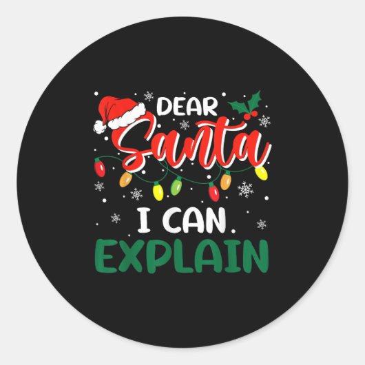 Dear Santa I Can Explain Christmas Family Matching Ronde Sticker (Voorkant)