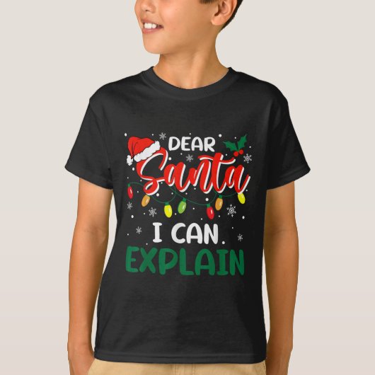 Dear Santa I Can Explain Christmas Family Matching T-shirt (Voorkant)