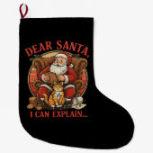 Dear Santa I Can Explain Christmas Stockings Grote Kerstsok (Voorkant)