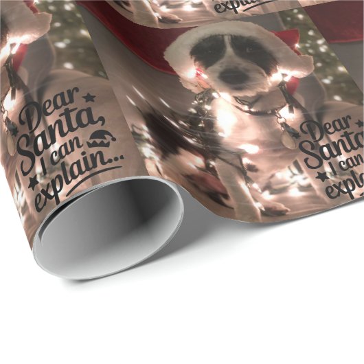 Dear Santa I can explain (dog) Cadeaupapier (Rol Hoek)
