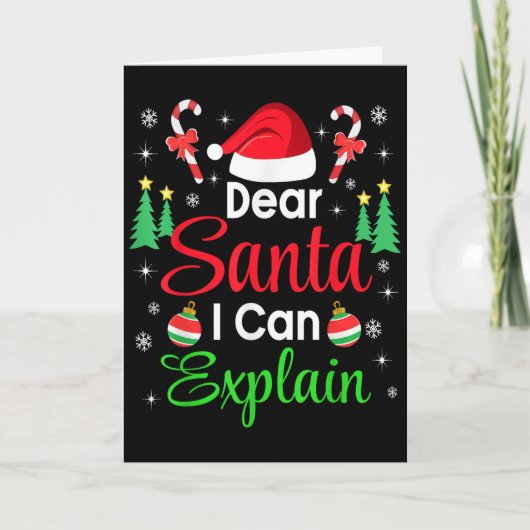 Dear Santa I Can Explain Family Christmas Men Wome Kaart (Voorkant)