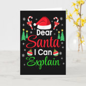 Dear Santa I Can Explain Family Christmas Men Wome Kaart (Gele Bloem)