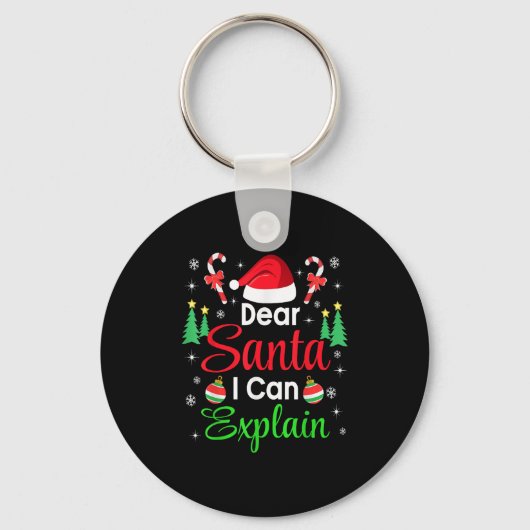 Dear Santa I Can Explain Family Christmas Men Wome Sleutelhanger (Voorkant)