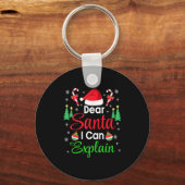 Dear Santa I Can Explain Family Christmas Men Wome Sleutelhanger (Voorkant)