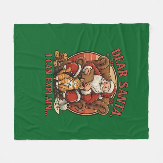 Dear Santa I Can Explain Fleece Blanket (Voorkant (Horizontaal))