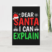 Dear Santa I Can Explain Funny Christmas Holiday F Kaart (Voorkant)