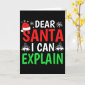 Dear Santa I Can Explain Funny Christmas Holiday F Kaart (Gele Bloem)