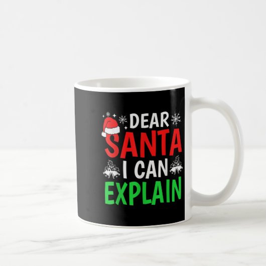 Dear Santa I Can Explain Funny Christmas Holiday F Koffiemok (Rechts)