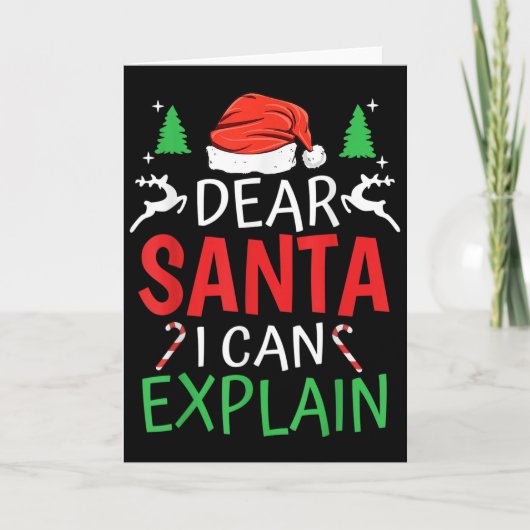 Dear Santa I Can Explain Funny Christmas Joke Humo Kaart (Voorkant)