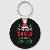 Dear Santa I Can Explain Funny Christmas Joke Humo Sleutelhanger (Voorkant)