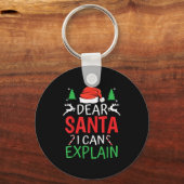 Dear Santa I Can Explain Funny Christmas Joke Humo Sleutelhanger (Voorkant)