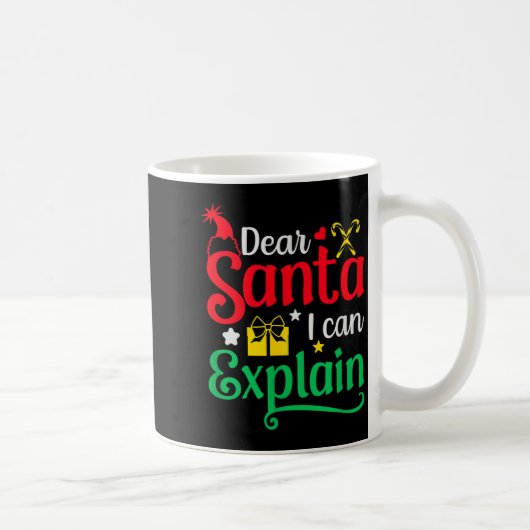Dear Santa I Can Explain Funny Christmas Koffiemok (Rechts)