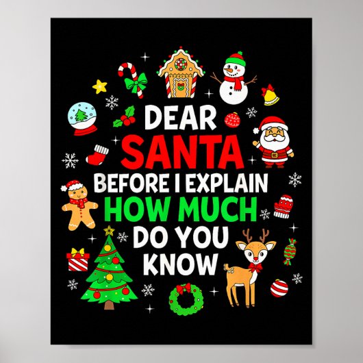Dear Santa I Can Explain Funny Christmas Matching Poster (Voorkant)