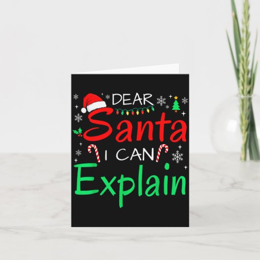 Dear Santa I Can Explain Funny Christmas Men Women Kaart (Voorkant)