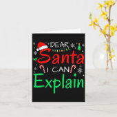 Dear Santa I Can Explain Funny Christmas Men Women Kaart (Gele Bloem)