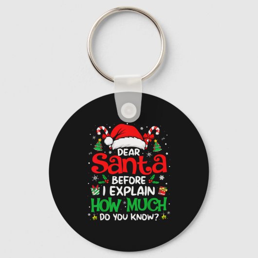 Dear Santa I Can Explain Funny Christmas Men Women Sleutelhanger (Voorkant)