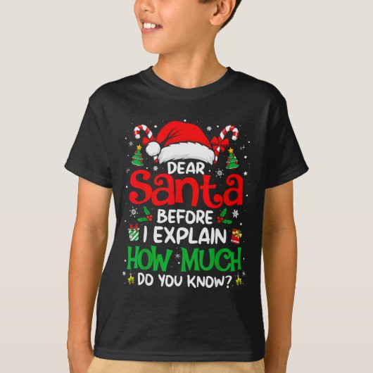 Dear Santa I Can Explain Funny Christmas Men Women T-shirt (Voorkant)