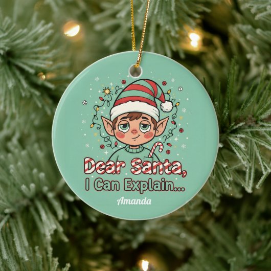 Dear Santa I Can Explain Funny Christmas Ornament (Boom)